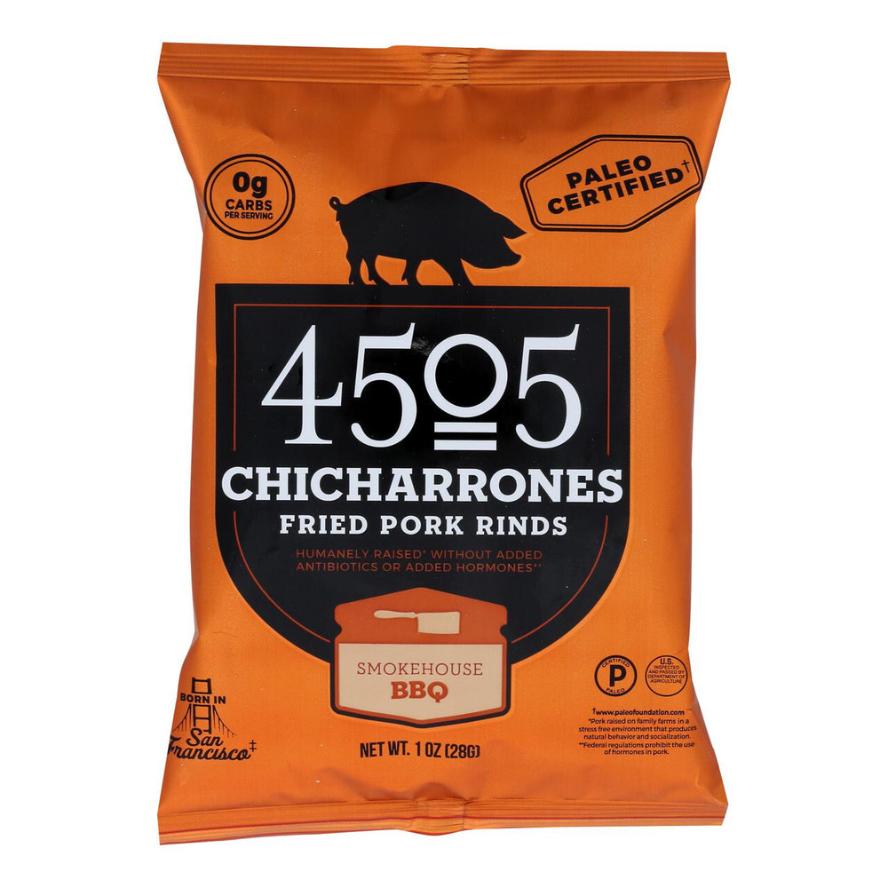 4505 CHICHARRONES FRIED PORK RINDS - SMOKEHOUSE BBQ ( 12 x 1 oz   )
